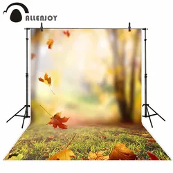 Allenjoy professional photography background Blur bokeh  autumn falling leaves backdrop photo studio Real scene photocall