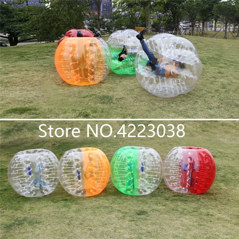 Free Shipping 0.8mm PVC Transparent Inflatable Bumper Football 1.2M Dia Bubble Soccer Ball Zorb Ball for Adults