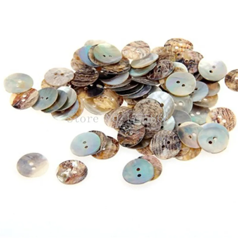 Lot 100 Mother of Pearl Round Shell Sewing Buttons 15mm  , for Sewing, Crafts, Jewellery making, Knitting 7NK93