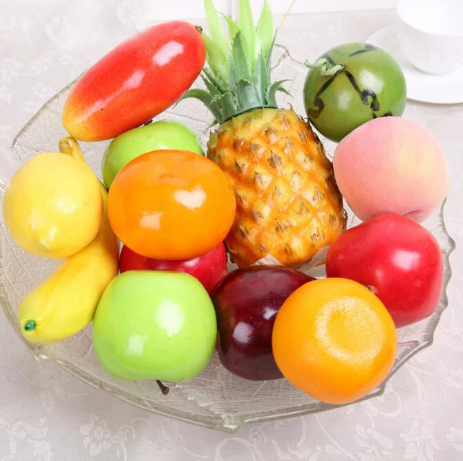 30pcs/lot simulation Artificial Fruits and Vegetables foam fruits children kids toys for Children's education toys 3.5-5cm WYQ