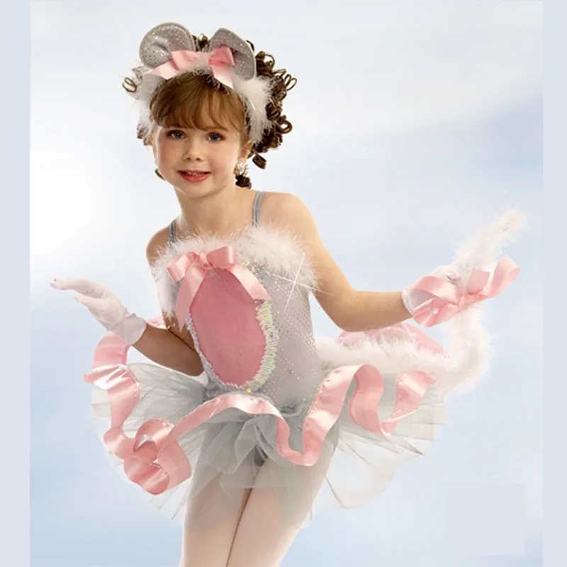 

Kids Little Cat Ballet Dress With Long Tail, Cute Children Ballet Costumes Stage Dancing Wear Drop Shipping