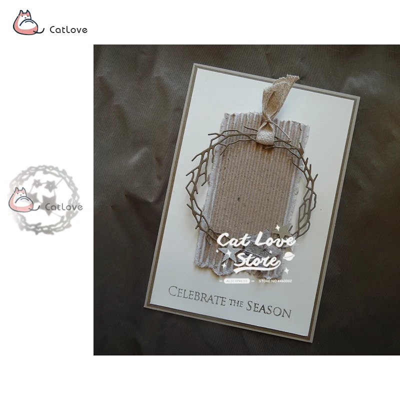 

Ветка венок, металлические трафареты, трафареты для DIY, скрапбукинг, бумажные карты, декоративные штампы для рукоделия, тиснение, высечки, новинка 2019,