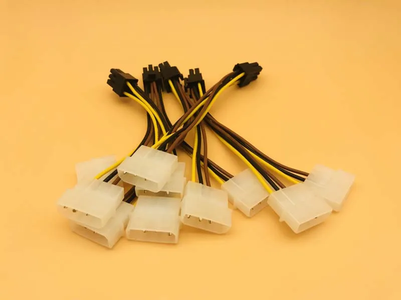 5 PCS PCI-E 6Pin Nữ để Molex 4pin x2 Splitter SATA Điện Cáp Điện PCI Express Cáp Mở Rộng 15 CM cho Thợ Mỏ BTC Khai Thác Mỏ