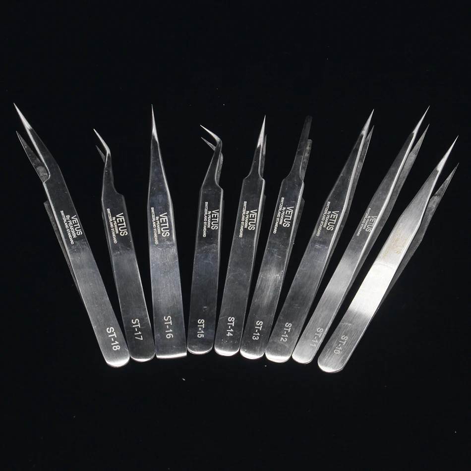 Group Vetus ST Série Ultra Précision Inoxydable Pincettes Extension Anti Acide ESD Anti-Leges Inoxydable Pincettes ST-10
