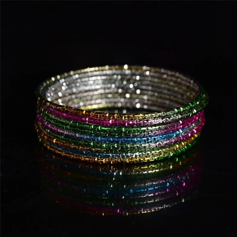 Wholesale 50pcs/Lot Colorful Loop Bracelet Alloy Thin Circle Bangle Chromatic Aluminum Charm Cuff Bracelet For Children 45mm