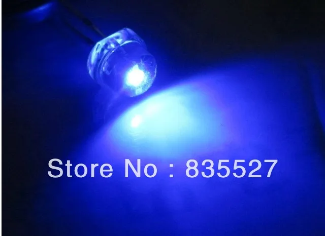 1000pcs/lot Bright blue light blue light-emitting diode LED short legs 5MM straw hat LED leg length:16-18mm