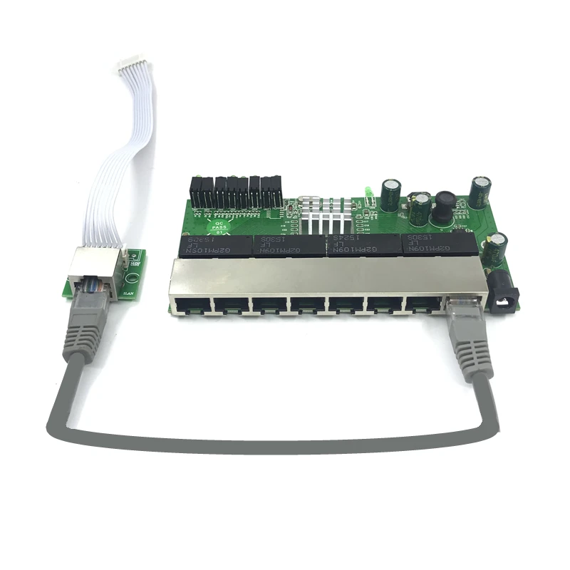 8-port Gigabit switch módulo é amplamente utilizado em linha LED porta 8 10/100/1000 m entre em contato com porta mini switch módulo PCBA Motherboard