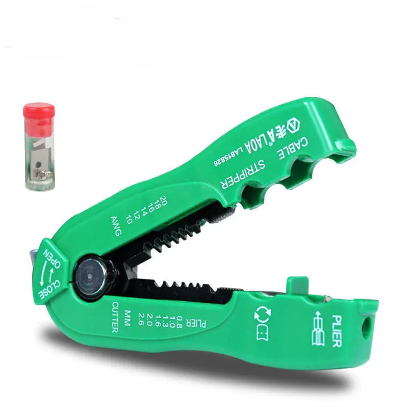 LAOA multifunction wire cutter cable stripper line wire stripping crimp tool mini portable hand tools 0.8-2.6mm  LA815826