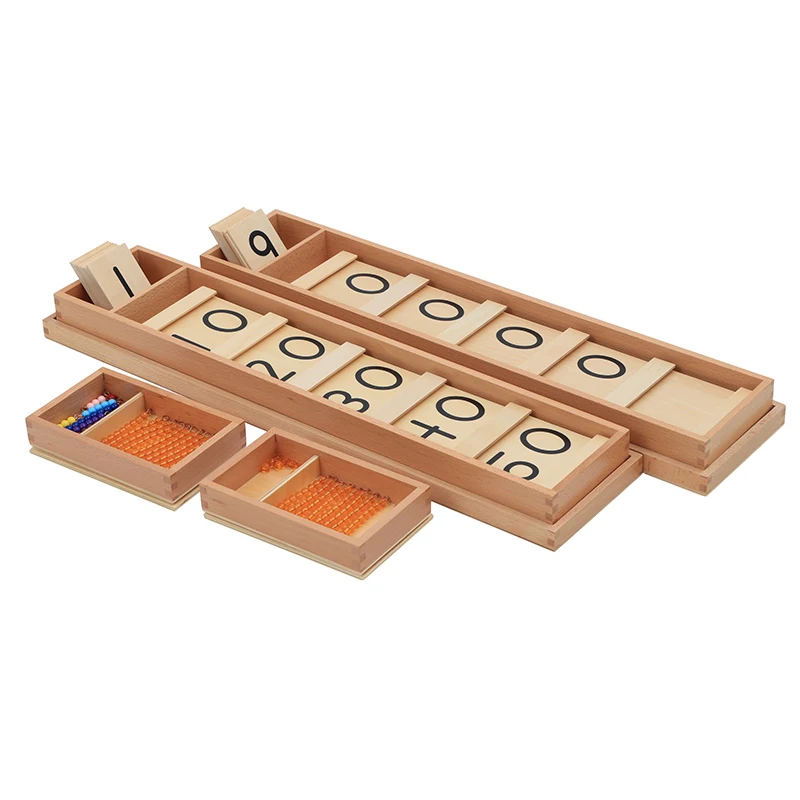 Montessori Math Teens and Tens Seguin Board with Bead Bars Wood Toys Early Childhood Education Preschool Training Baby