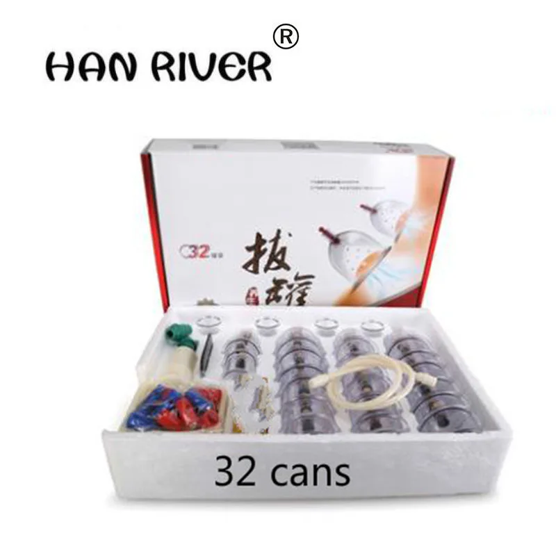 

Cheap 32 Pieces Cans cups chinese vacuum cupping kit pull out a vacuum apparatus therapy relax massagers curve suction pumps