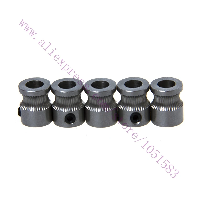 5PCS Newest ID 5mm OD 9mm MK8 stainless steel extrusion gear For Reprap MK 3d printer 1.75/3.0mm filament