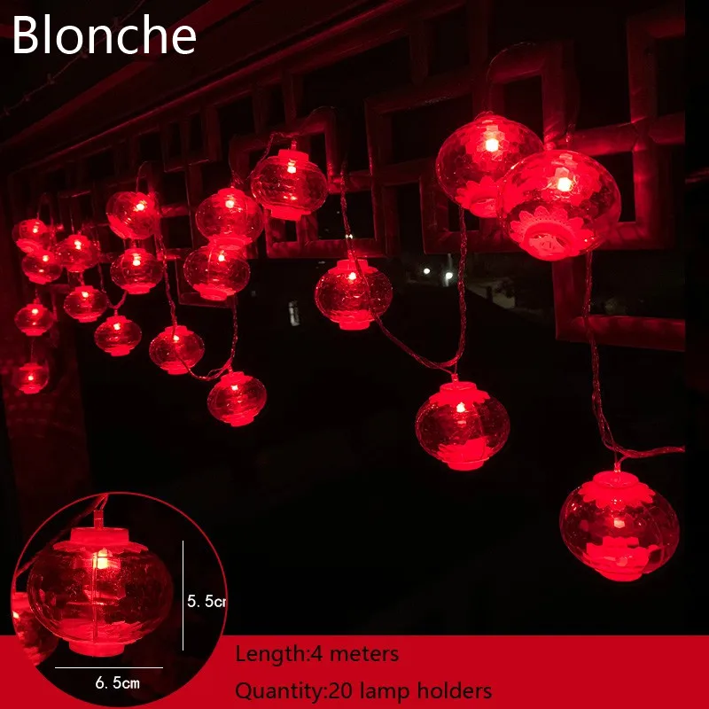 

4m LED Lamp String Light Chinese Style PVC Fairy Lights Lantern Night Lamp Decoration for Bar Christmas Holiday Party Luminaria