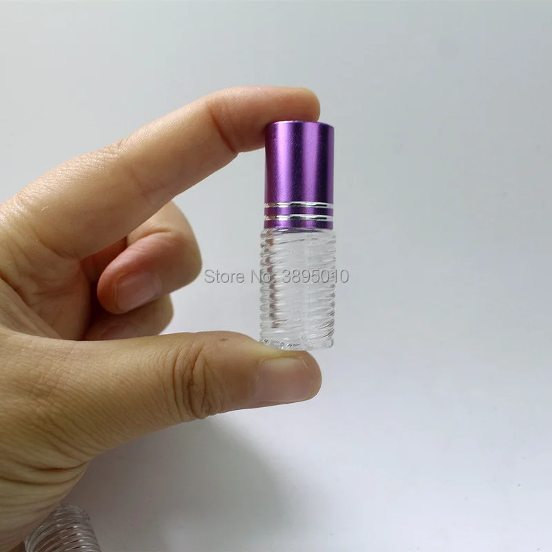 3ml Colorful Thick Glass Roll On Essential Oil Empty Perfume Bottle Roller Ball F461