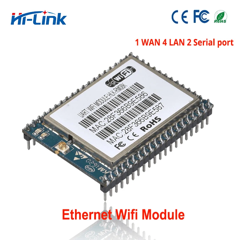 Free Ship  HLK-RM08K MT7688K serial WIFI module five- ethernet/ two-serial/UART to WIFI module MT7688K kit compatible hlk-rm04