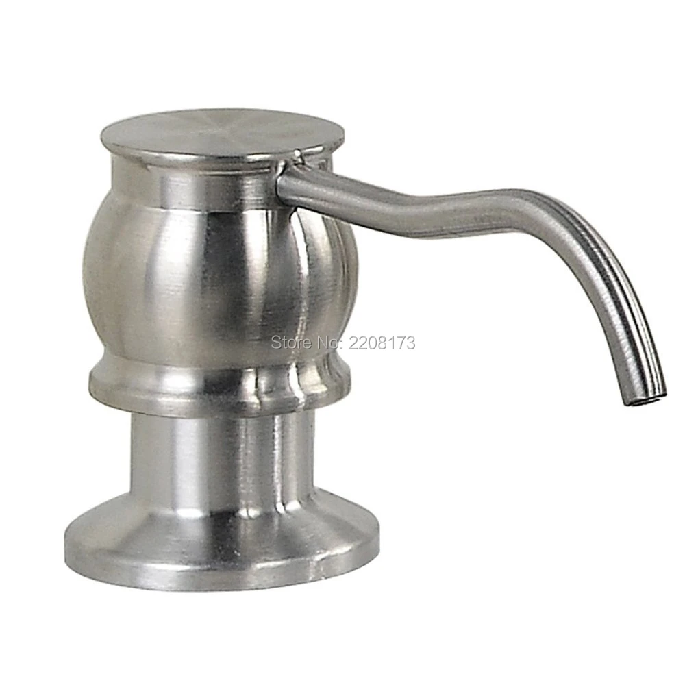 Classic Style Solid Brass Brushed Nickle Kitchen Sink Countertop Liquid Dish Hand Soap Dispenser Pump Replacement