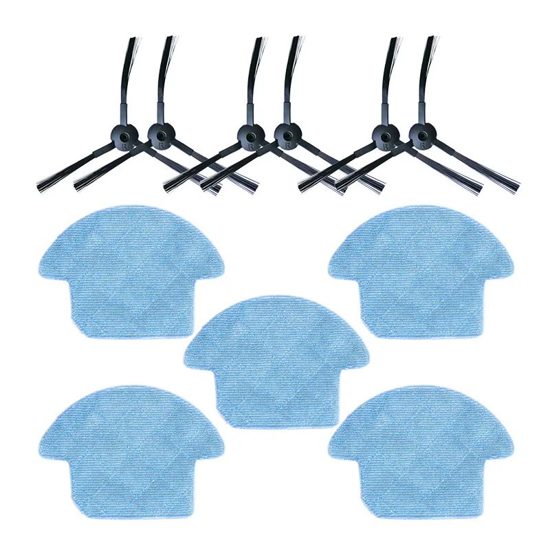 6 * escova lateral + 5 * V7 mop pano para ilife v7s v7s pro V7 pro robô aspirador de pó partes