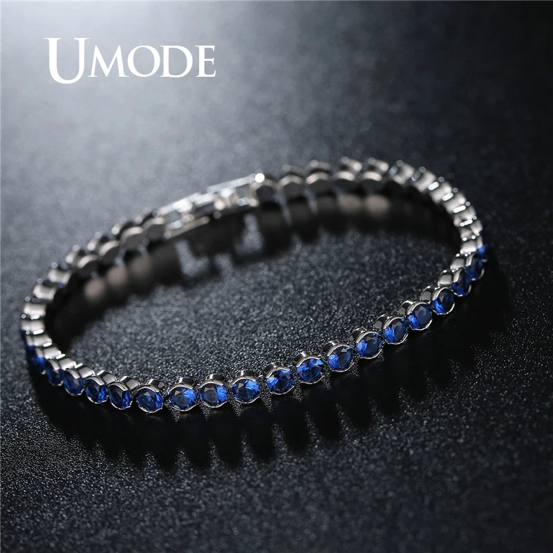 UMODE New Women Fashion Bracelets Luxury Round Cubic Zirconia Bracelet for Women Wedding Jewelry Gifts UB0175A