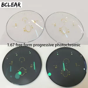 Bclear 1.67 Photochromatic Brown Gray Free Form Multifocal Lens Personalized Lens Distance near Miopia Reading 12 Main Sales Progressive Lenses Varilux - №7