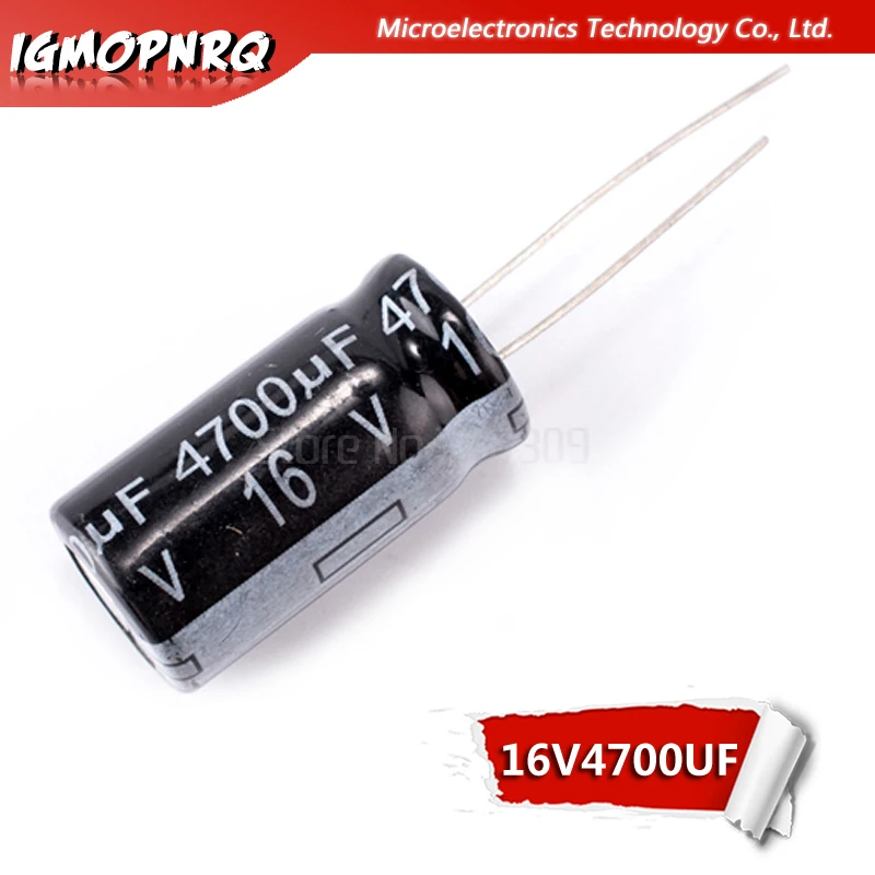 10PCS 16V4700UF 13*25mm 4700UF 16V 13x25mm Aluminum Electrolytic Capacitors DIP