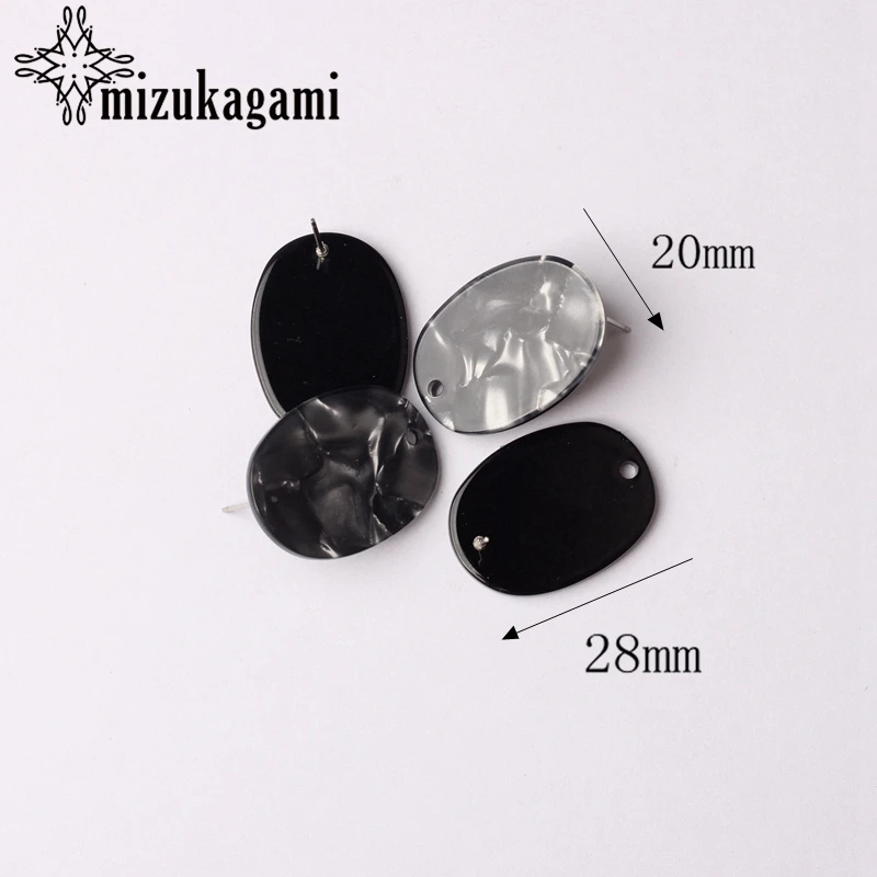 Acetic Acid Resin Oval Drop Charms Earrings Accessories Connector 2pcs/lot For DIY Drop Earrings Making Accessories