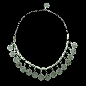 Boho Vintage Ethnische Metallmünzen Halskette für Frauen, Gypsy -Halsketten, Halskettenerklärung der afghanischen Halsketten, Türken, Maxi, Festivalschmuck 8 Hauptzigeuner -Verkaufsbild - №5