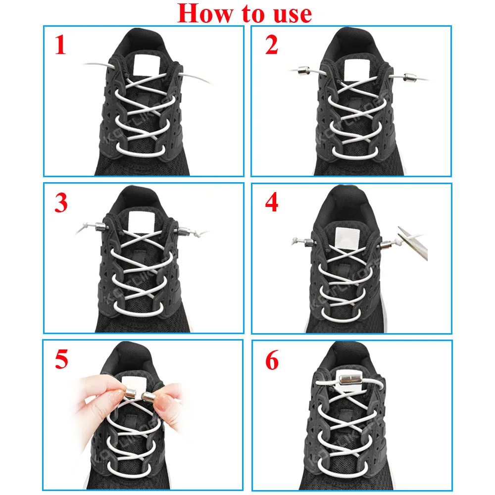 مطاطا لا التعادل أربطة الحذاء حذاء مسطح الأربطة للأطفال والكبار أحذية رياضية لرباط الحذاء ارتداء سريع كسول قفل معدني الأربطة الأحذية سلاسل