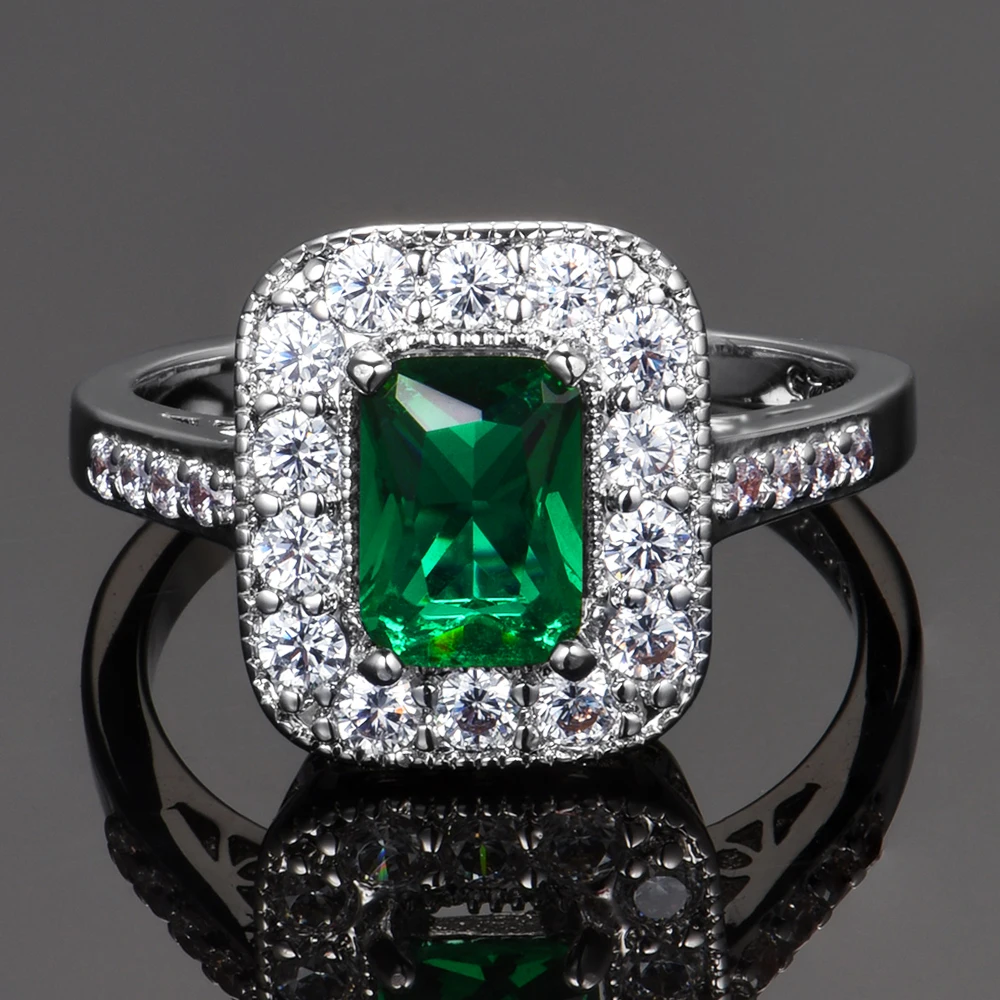 New Style Emerald Ring 925 Sterling Silver Jewelry For Women Birthday Anniversary Party Gift Size 6,7,8,9,10 Wholesale