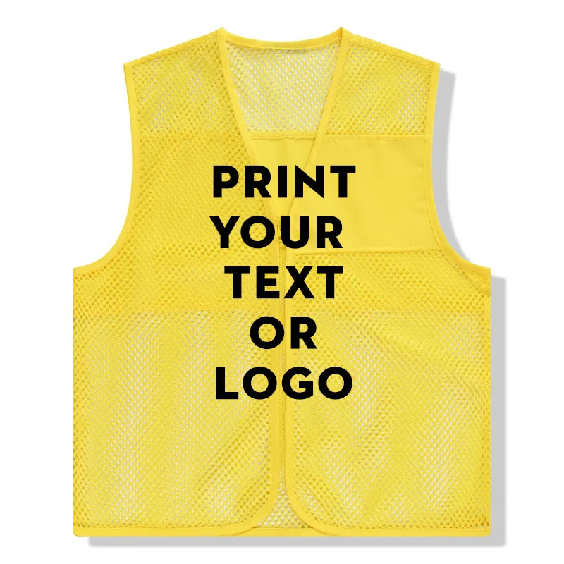 DIY Summer Unisex Costomized Advertising Shirts Printing Apparel Logo/Text Men and Women Breathable Solid Personized Waistcoat