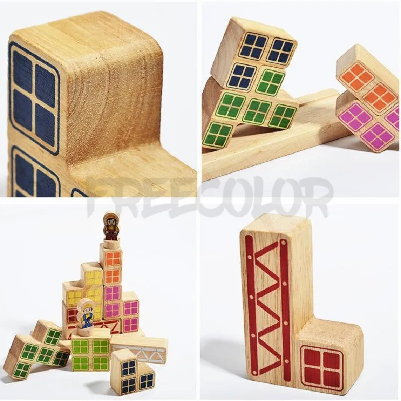 Bloques de construcción de madera para niños, juguete de desafío para niños, 60 desafío con solución, juego de mesa familiar, Jouet Enfant, ingeniero inteligente