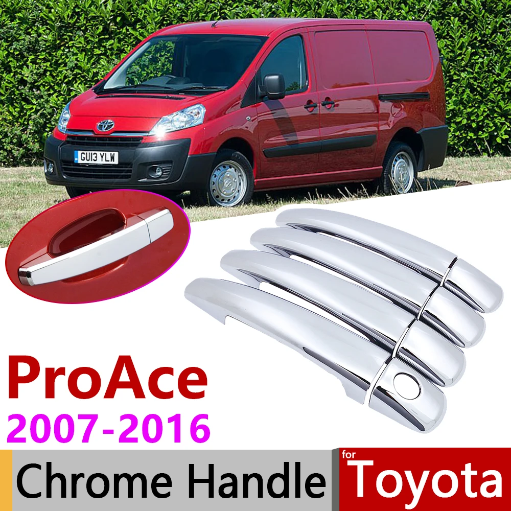 for Toyota ProAce 2007~2016 Chrome Door Handle Cover Car Accessories Stickers Trim Set 2008 2009 2010 2011 2012 2013 2014 2015