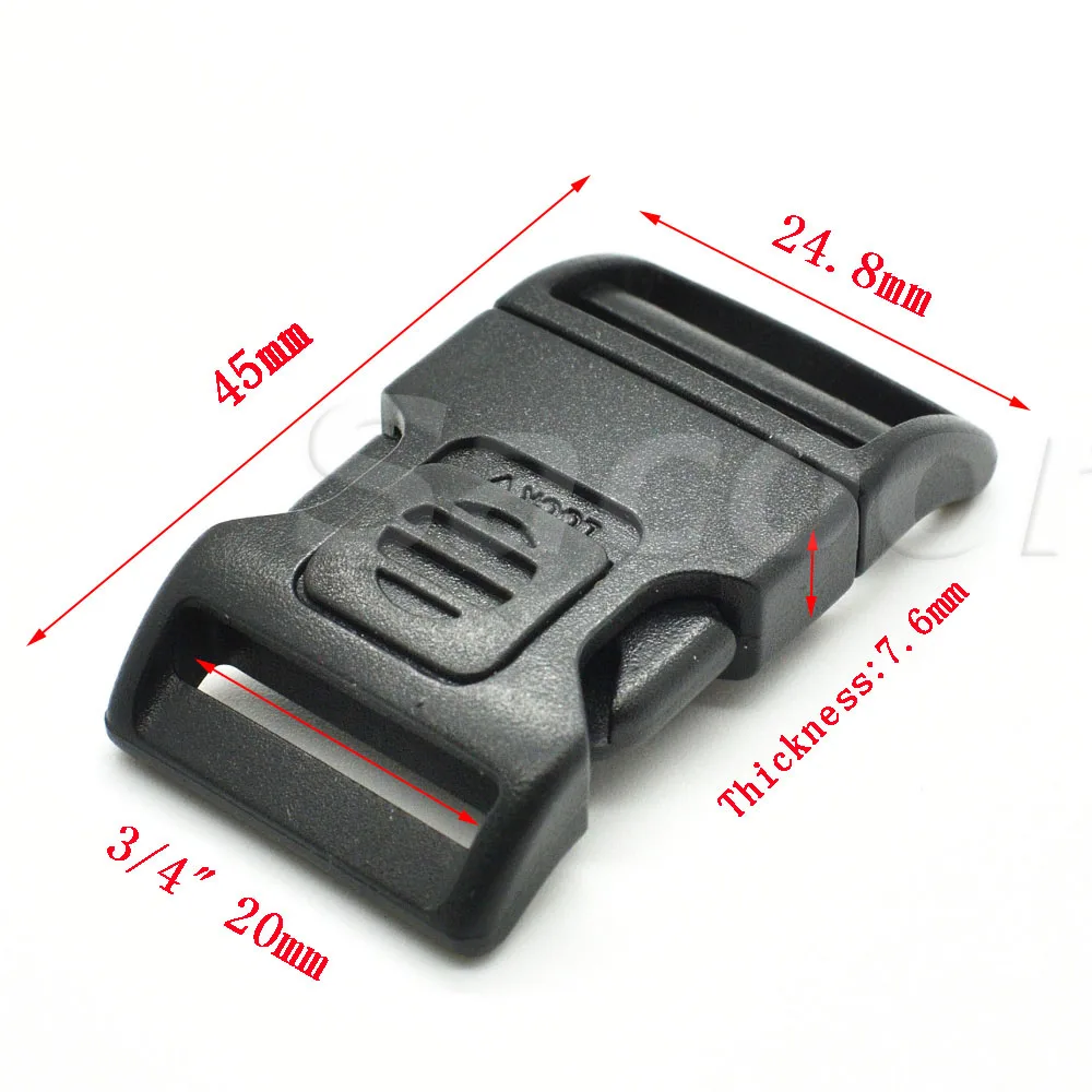 10pcs Pack  Plastic Self-locking & Arched Switch Buckle for Backpack Straps Camping Bags