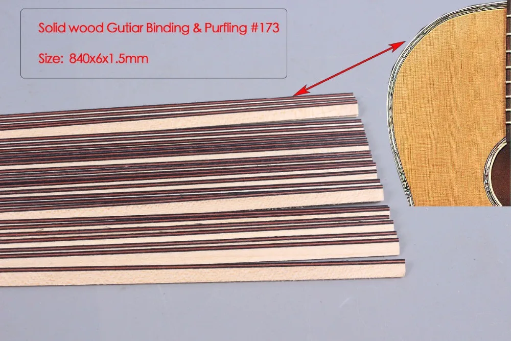 25pcs Guitar Strip guitar Purfling Binding Guitar Parts Wood Inlay 840x6x1.5mm 173#