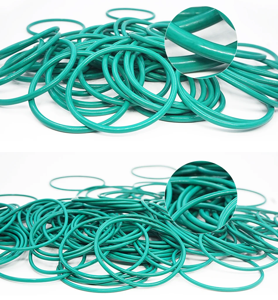 Dicke CS1,9/2,2/4 mm Grüner FKM-O-Ring FPM-Fluorkautschuk-Dichtungsdichtung Elastizität Gummischeibenring Spot-Großhandel – Detail 7