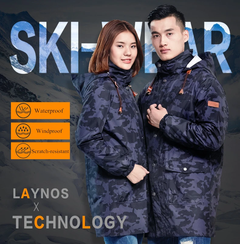 2018 New autumn winter outdoor lovers big two sets of jackets waterproof men women thickening camping Large size Jackets Pizex