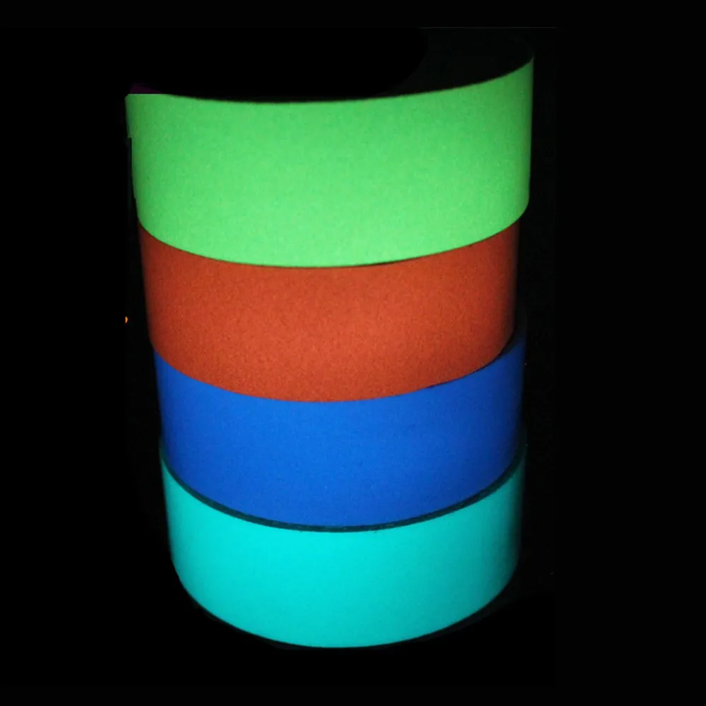 Night Glowing Self-adhesive Tape, Fluorescent PVC Strip, Wall Stickers, 1cm/2cm/3cm/4cm/5cm Width