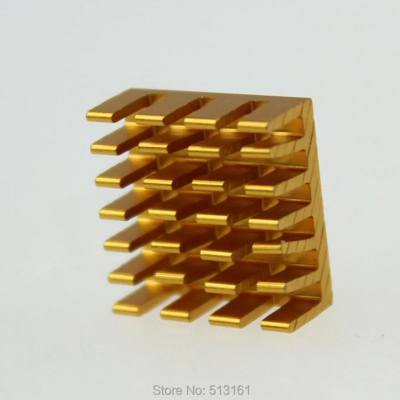 50 шт./лот 14x14x6 мм алюминиевый радиатор для CPU VGA карты золотой теплоотвод