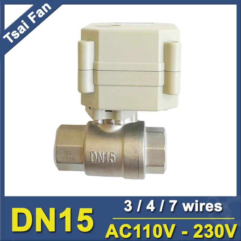 

DN15 AC110-230V 3/4/7 Wires Electric Ball Valve TF15-S2-C BSP/NPT 1/2'' Stainless Steel Valve Automated Valve for Brewing