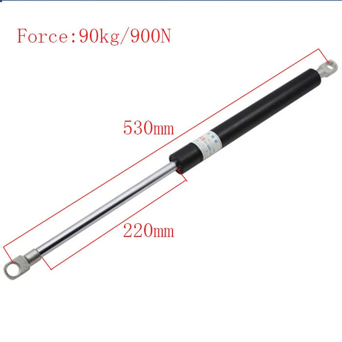 

530*220mm Auto Gas Springs For Car 90KG Force 220mm Stroke Gas Spring For Furniture Gas Strut Door 530mm Central Distance