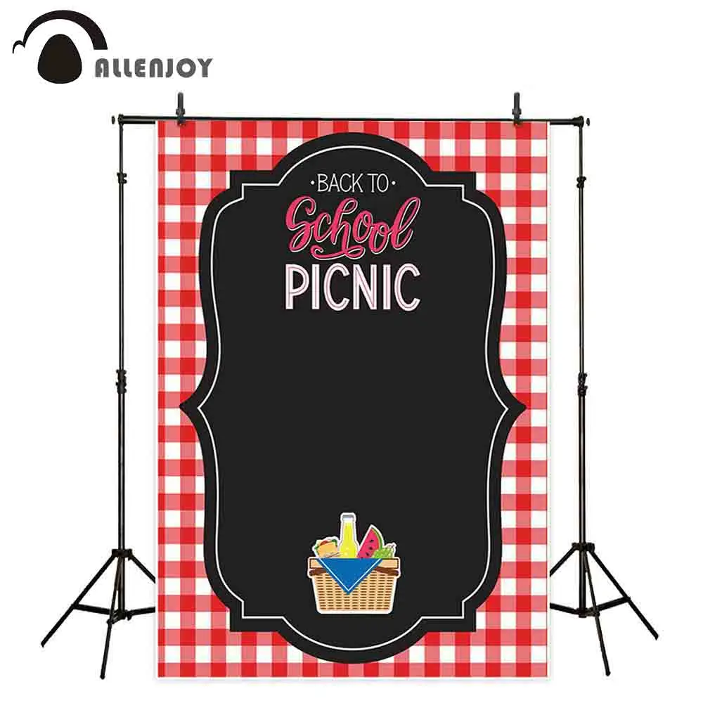 Allenjoy background photographic lattice picnic blanket frame back to school camping children student photography backdrop