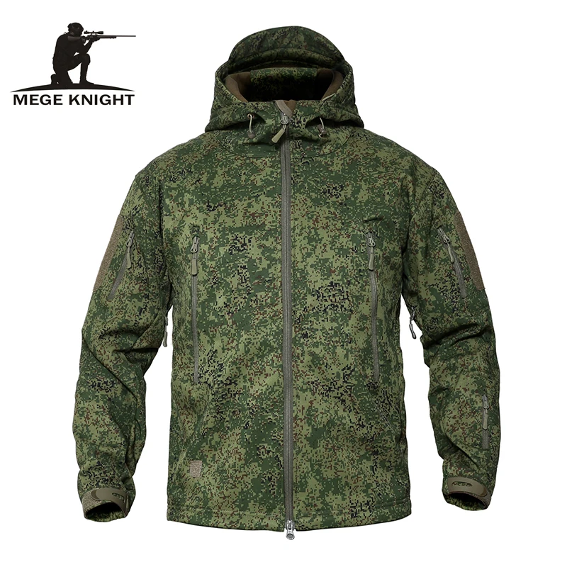 MEGE Tactical Jacket Men Waterproof Fleece Jacket Softshell Windbreaker Winter 5XL jaqueta masculino