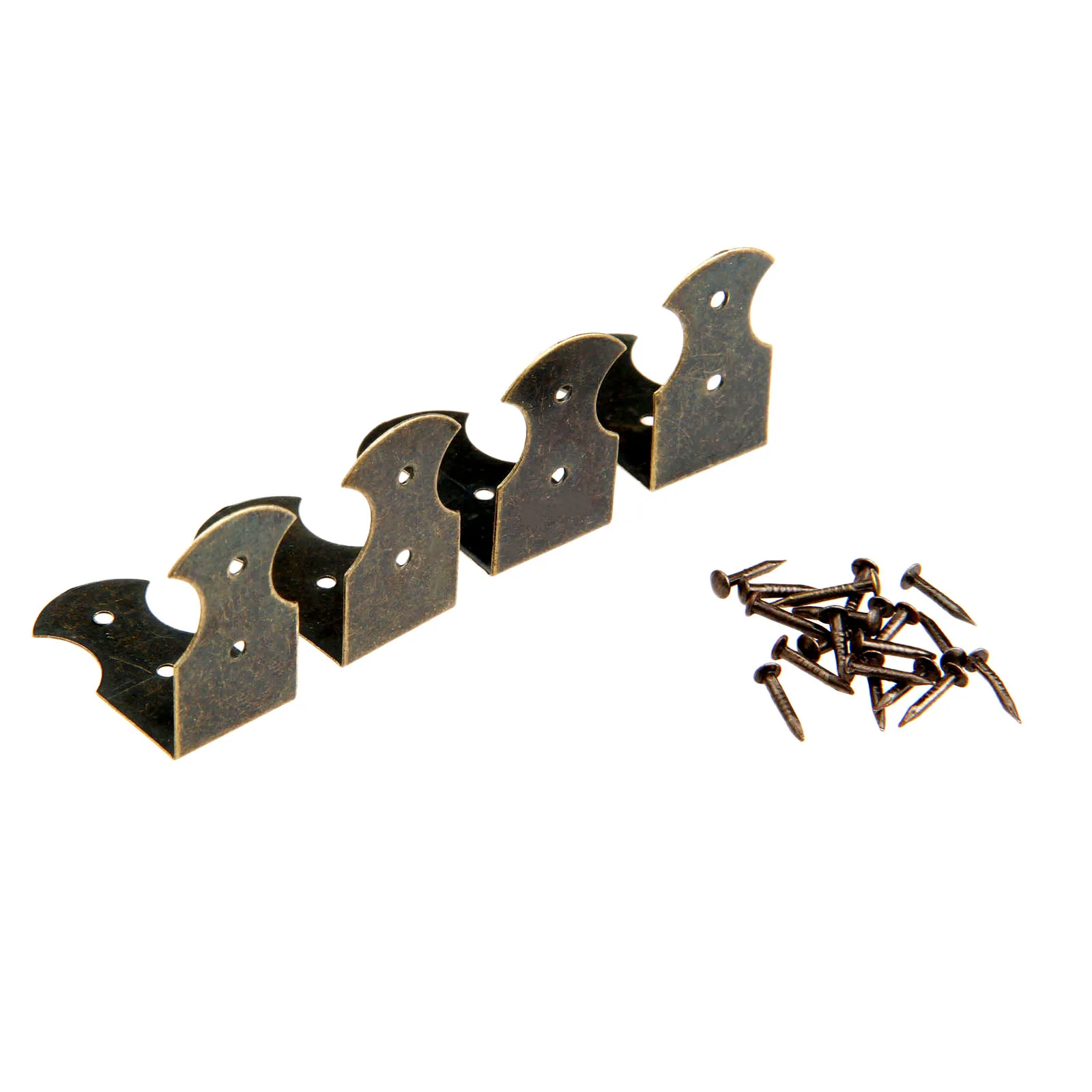 4Pcs Antique Bronze Vintage Luggage Case Box Corner Brackets Decorative Furniture Decoration Wood Case Feet Leg Corner Protector