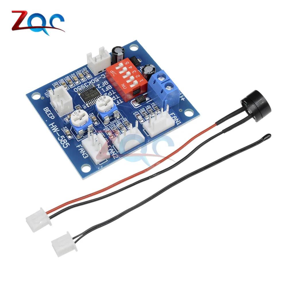 DC 12V 5A PWM PC Fan Temperature Manumotive Speed Controller Module CPU High-Temp Alarm With Buzz Probe For Arduino Heat Sink