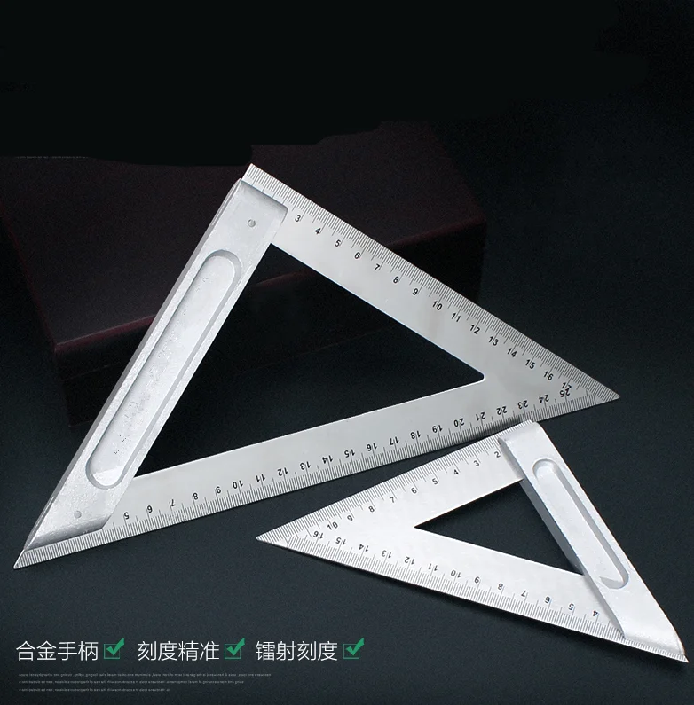 Woodworking ruler 45degree 90degree Square Angle steel ruler L shape Abduction rule Trigonometric ruler measure tool