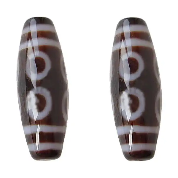 5PCs/Lot Natural Tibetan Dzi Beads, Oval, eight-eyed & two tone, Grade AAA, 13x39mm, Hole:Approx 2mm, Sold By Lot