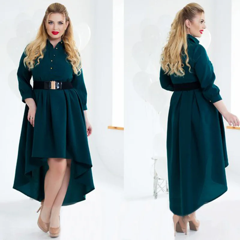Vestido de manga longa patchwork para mulheres, roupas elegantes, solto, tamanho grande, 6XL, gordura, outono, apuramento, 6XL