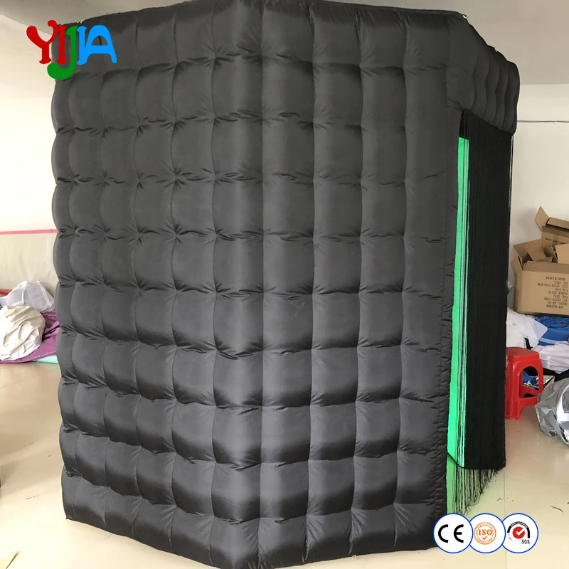 New custom 8ft octagon proof or without proof black outside white inside inflatable photo booth for party