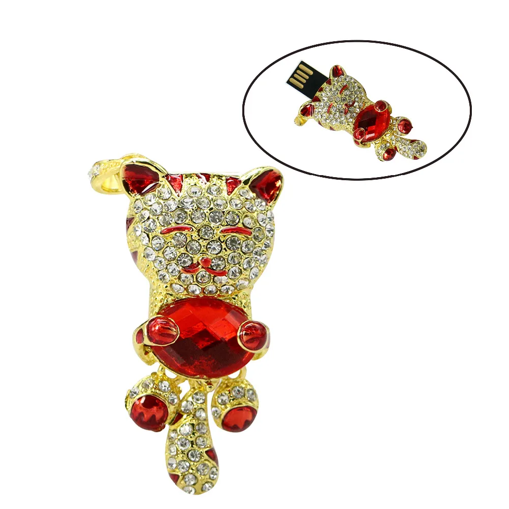 Usb Key Creativo Diamond Lucky Cat Jewelry Pendrive 64GB Pen Drive 32GB 16GB 128GB Usb Flash Drive  Disk Memory Stick Disk Card