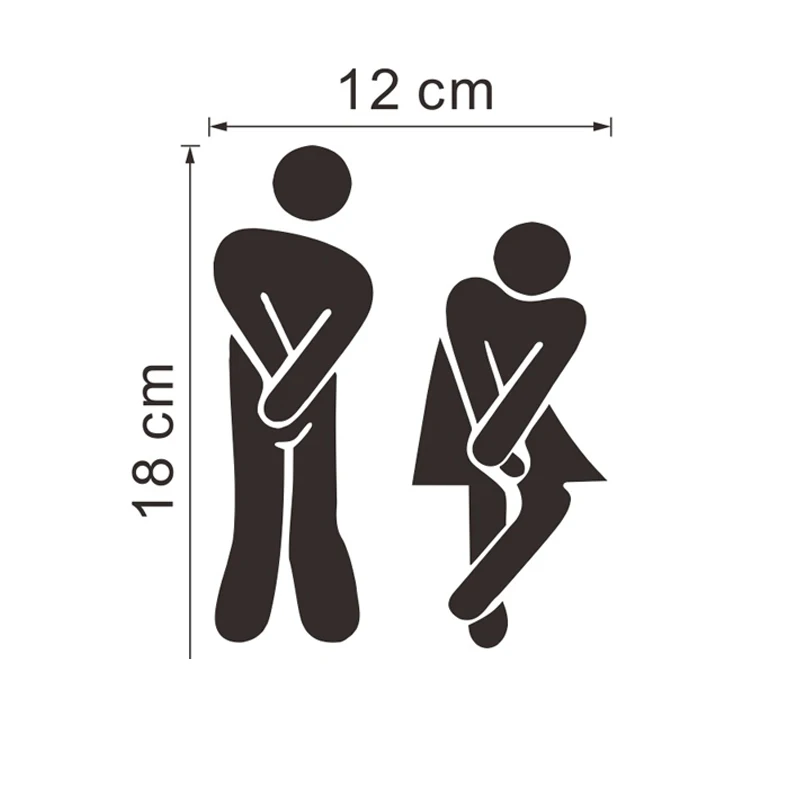 1Pcs Funny Toilet Entrance Sign Decal PVC Stickers Wall Stickers Men And Women Toilet Door Paste Wall Decorations Toilet Sticker