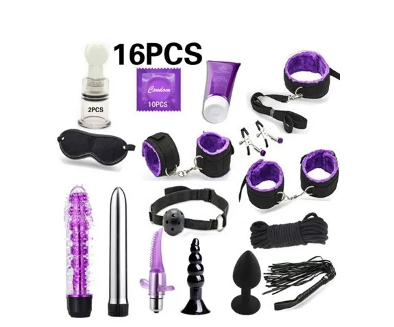 

Vibrator Anal Plugs Handcuffs Whip Nipples Clip Blindfold Breast Pump BDSM Dildo Games Adult Sex Toys Kit For Couples