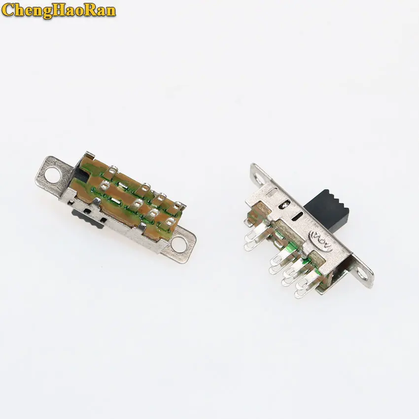 ChengHaoRan 1pcs SS23E04 Double Toggle Switch 8 Pins 3 files 2P3T DP3T Handle high 5mm small slide switch